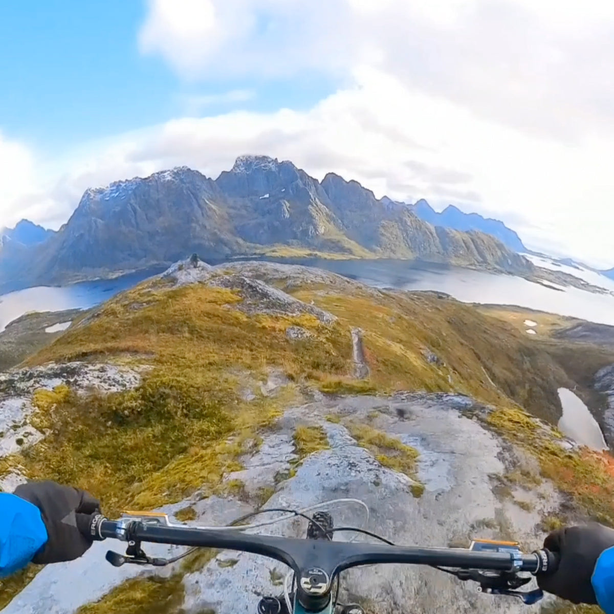 biker in the mountain POV