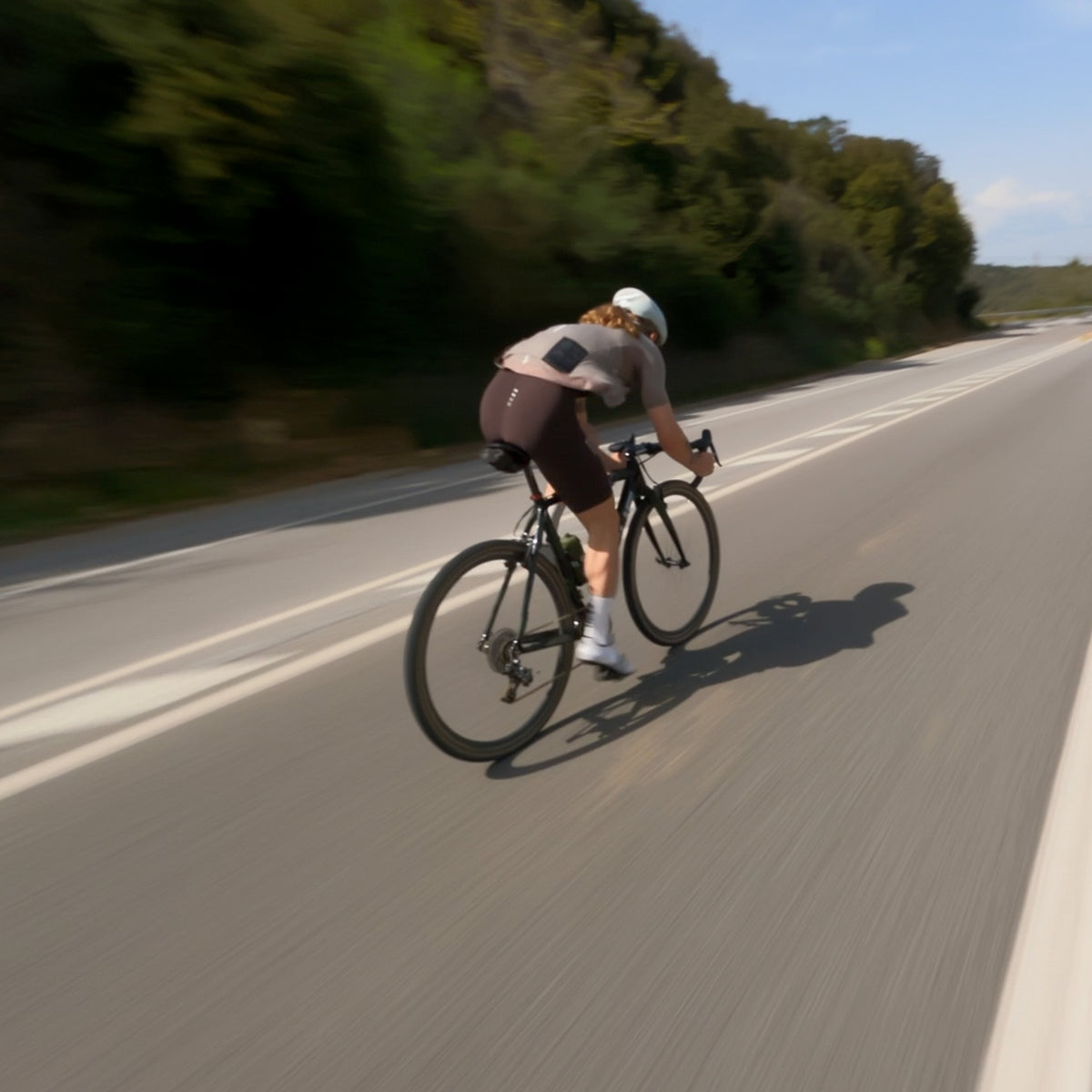 biker on the road
