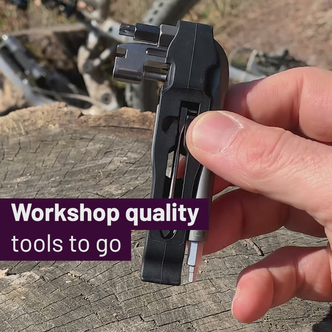 Bike tool and tire lever with chain breaker