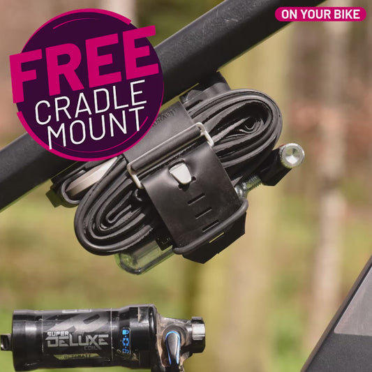 For tubeless riders: complete TUBELESS tool equipment and yet no backpack with FREE Cradle Mount!