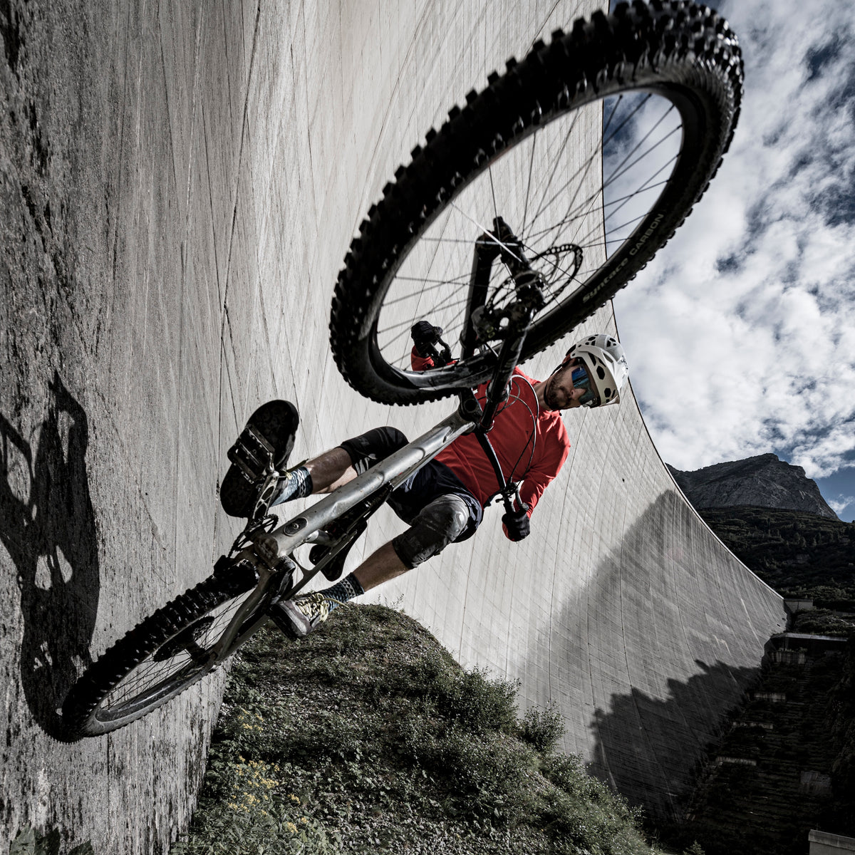 biker in a wall